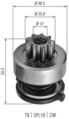 MAGNETI MARELLI Ведущая шестерня, стартер 940113020254